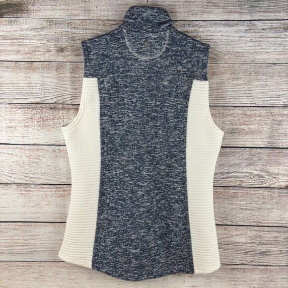 Tek Gear Vest Full Zip Marled Blue White/Cream Pockets Women's M - Picture 7 of 10